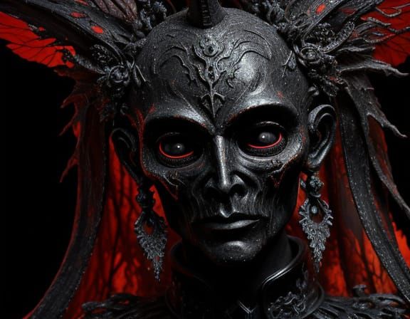 Creepy Effigy in Dark Room Surrealist Art