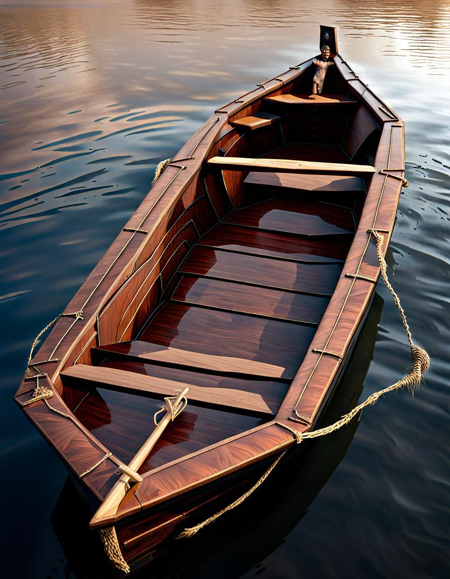 Ancient Maritime Coffin on a Boat at Sea