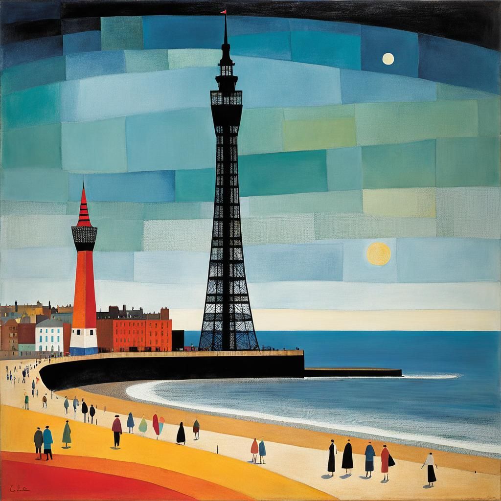 Blackpool Tower in a Vibrant Coastal Mosaic