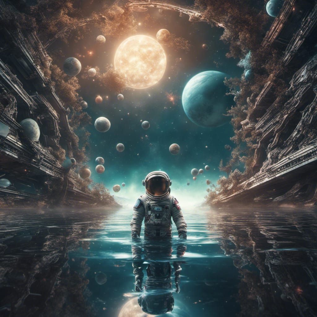 Space Hero Surrounded by Celestial Wonder in Epic Cinematic....