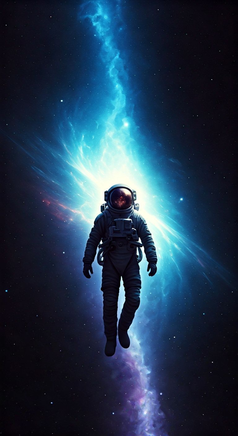 Astronaut Gazes at New Galaxy in Digital Matte Painting
