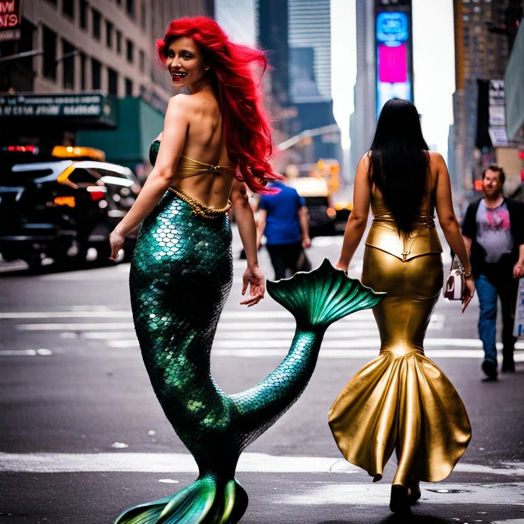 Mermaid Strolls Through Manhattan in a Glimmering Aesthetic