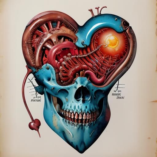 Disturbingly Realistic Gothic Heart Anatomy Masterpiece