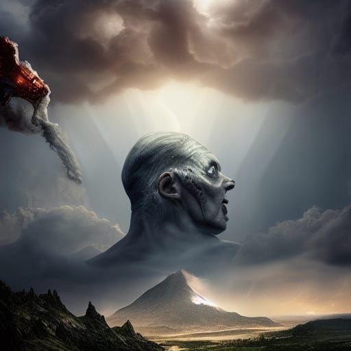 God's Majestic Visage Revealed in Epic Digital Masterpiece
