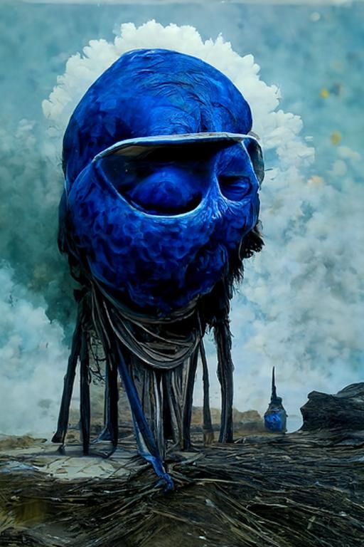 The Blue Godfather in Hyper-Realistic Splendor