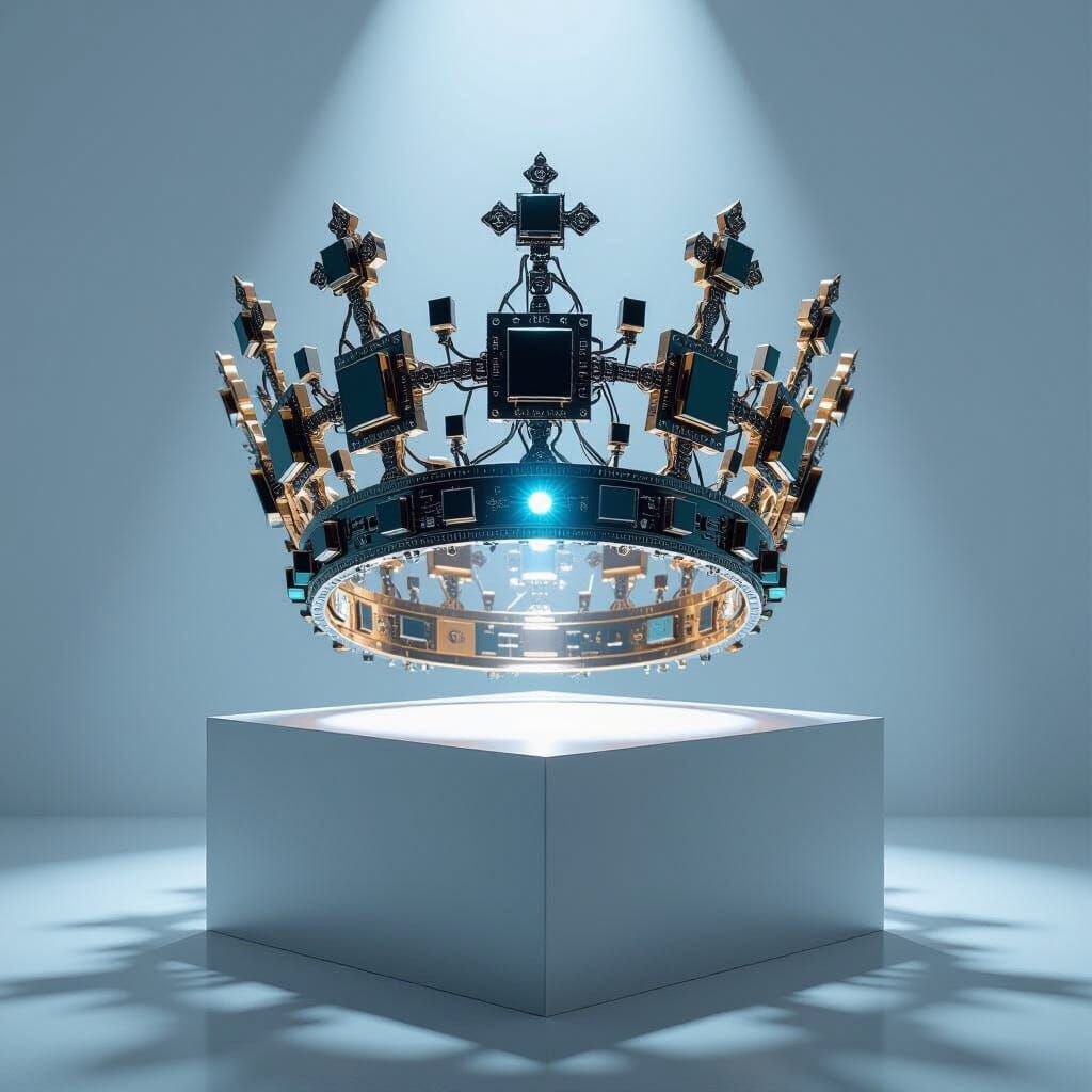 Avant-Garde Crown of Electronic Components in High-Fashion S...