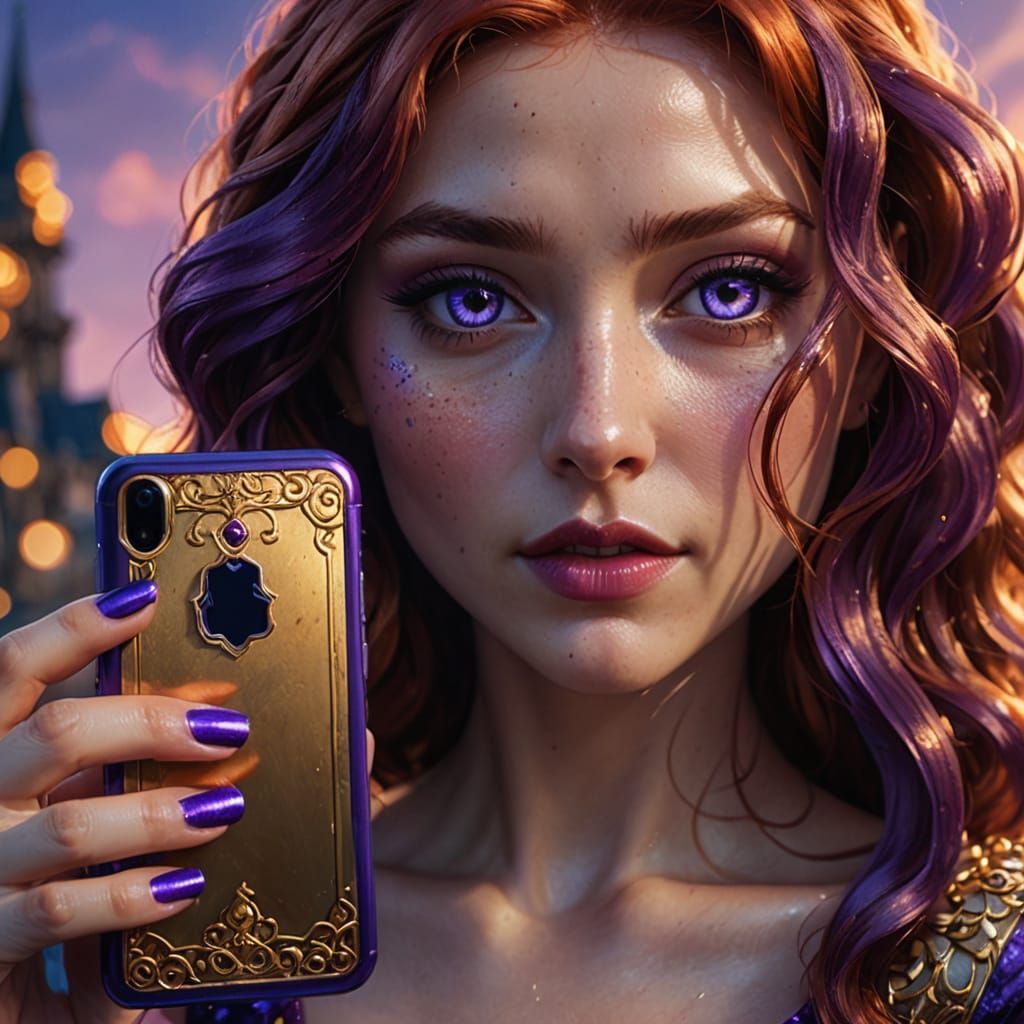 Woman's Vibrant Selfie in a Fantasy Style