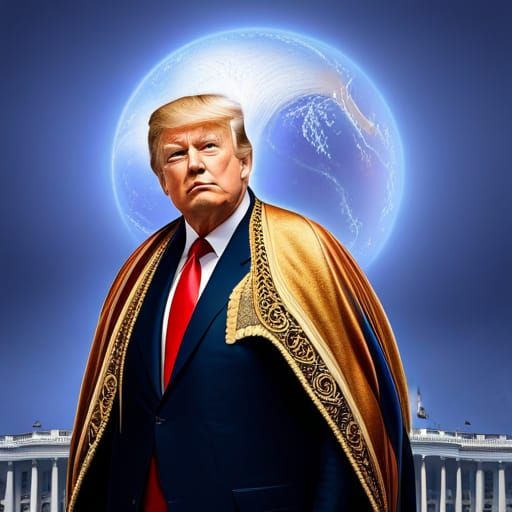Holy Emperor Donald Trump in Hyper Realistic Digital Art
