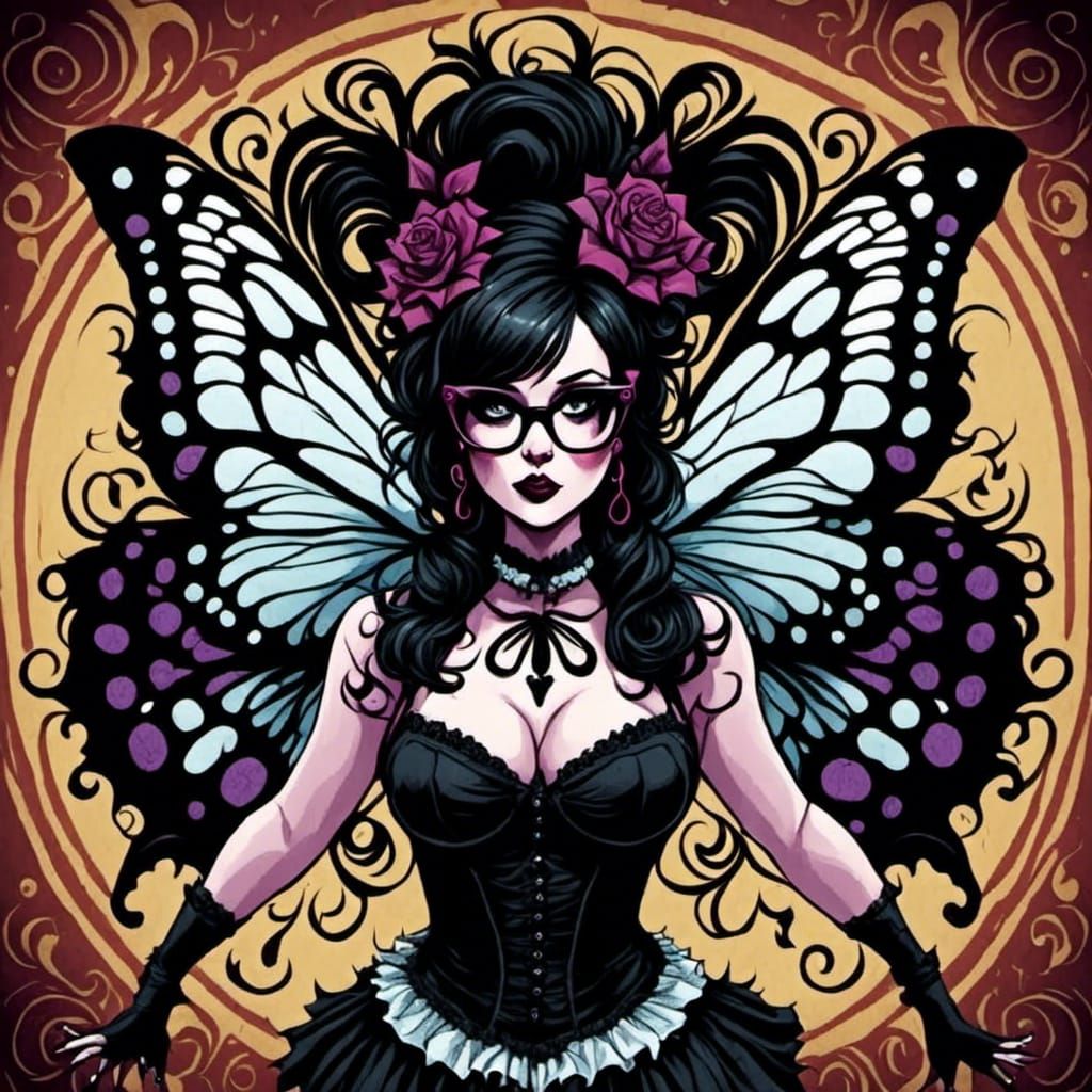 Surreal Goth Butterfly Dancer