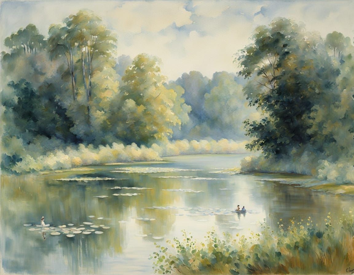 Soft Light Dance in Watercolor: Impressionist Revival with W...