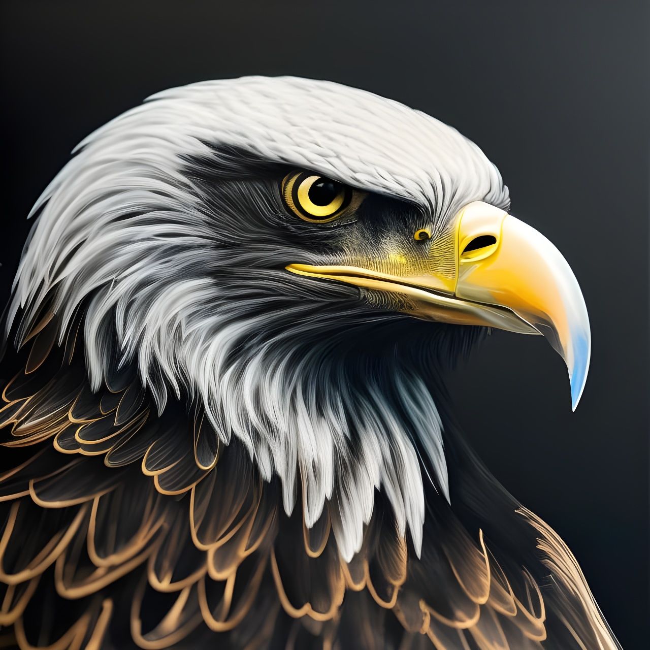 Photorealistic Eagle Portrait in Intricate Chalkboard Style