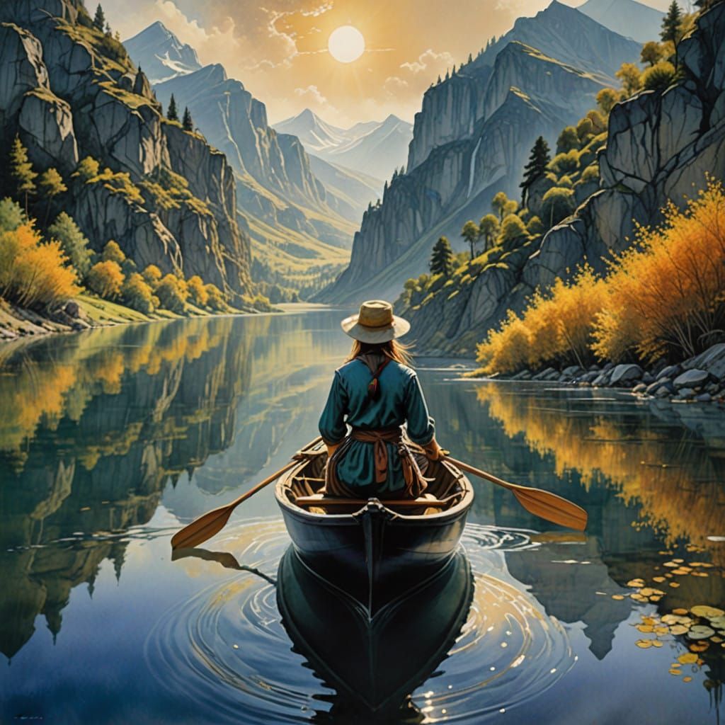 Tranquil Morning Waterscapes in Stylized Watercolor Art