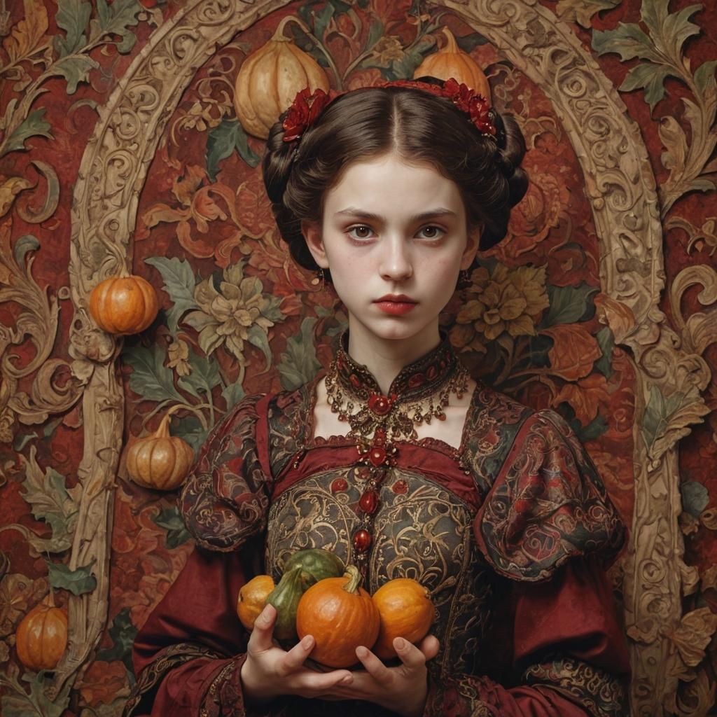 Bust Portrait of a Vampire in Symbolist Style