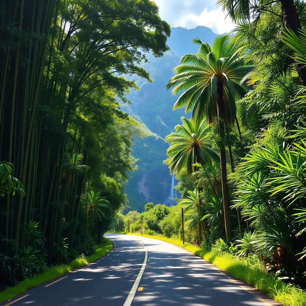 Scenic Road to Hana Through Lush Hawaiian Rainforest