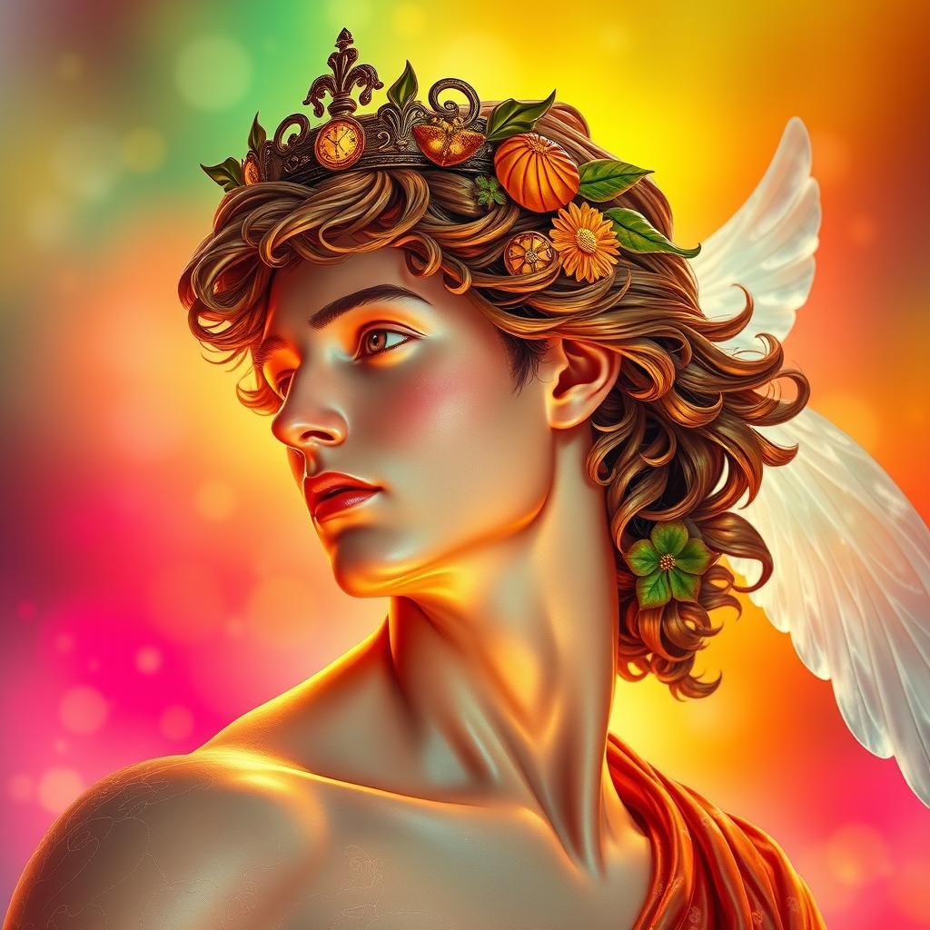 Cyberpunk Goddess of Speed in Vibrant Triadic Colors