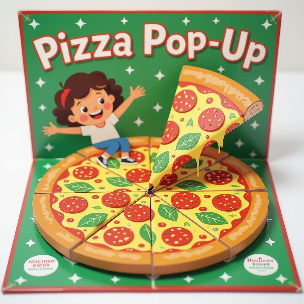 Pizza Pop-Up Book Illustration