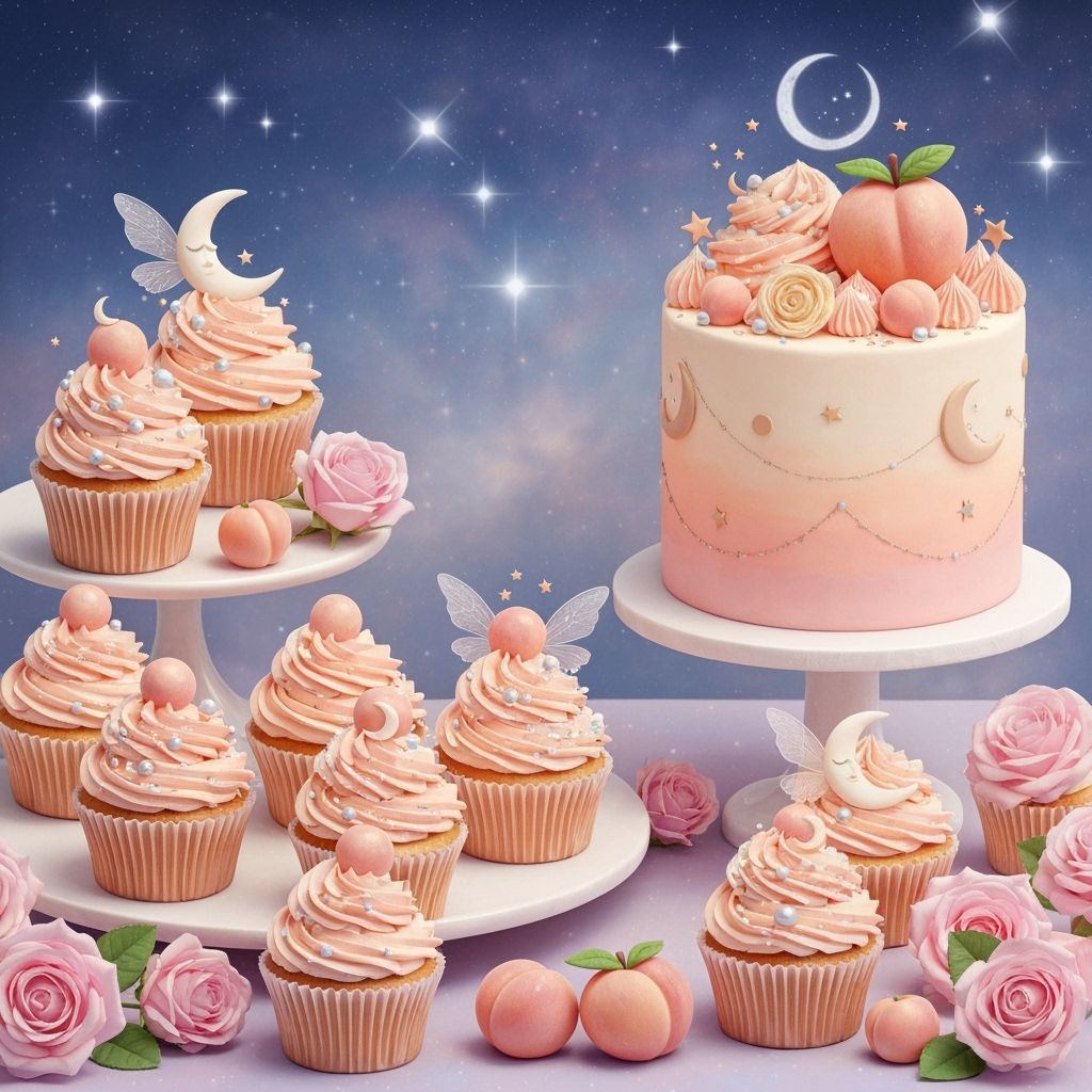 Pastel Peach Dream: Whimsical Cake Display