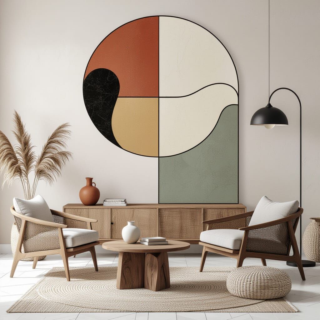 Boho Geometric Design in Muted Earth Tones