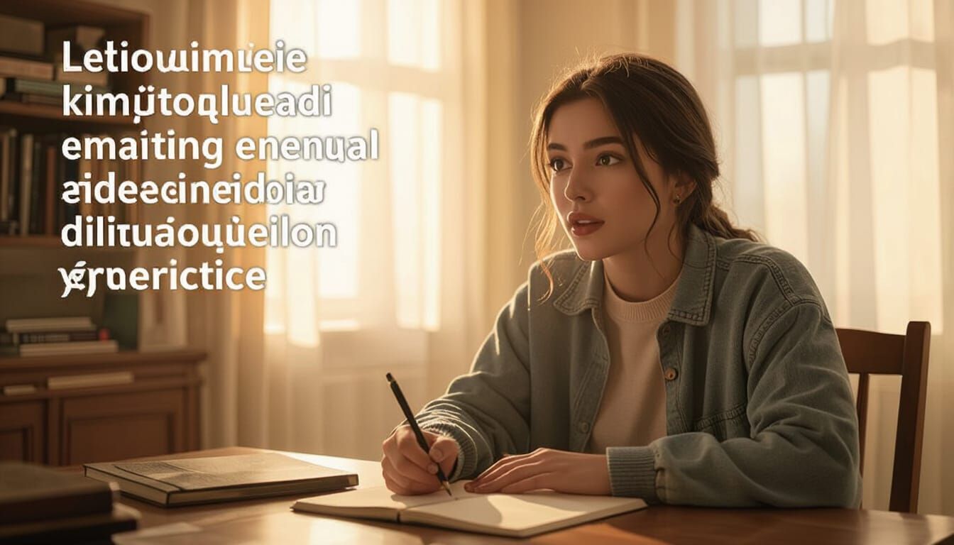 Young Woman's Notebook: Cinematic Portrait in Soft Light