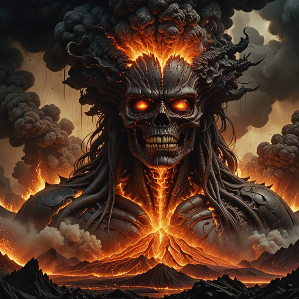 Erupting Fury: A Volcanic Goddess Unleashes Her Anger