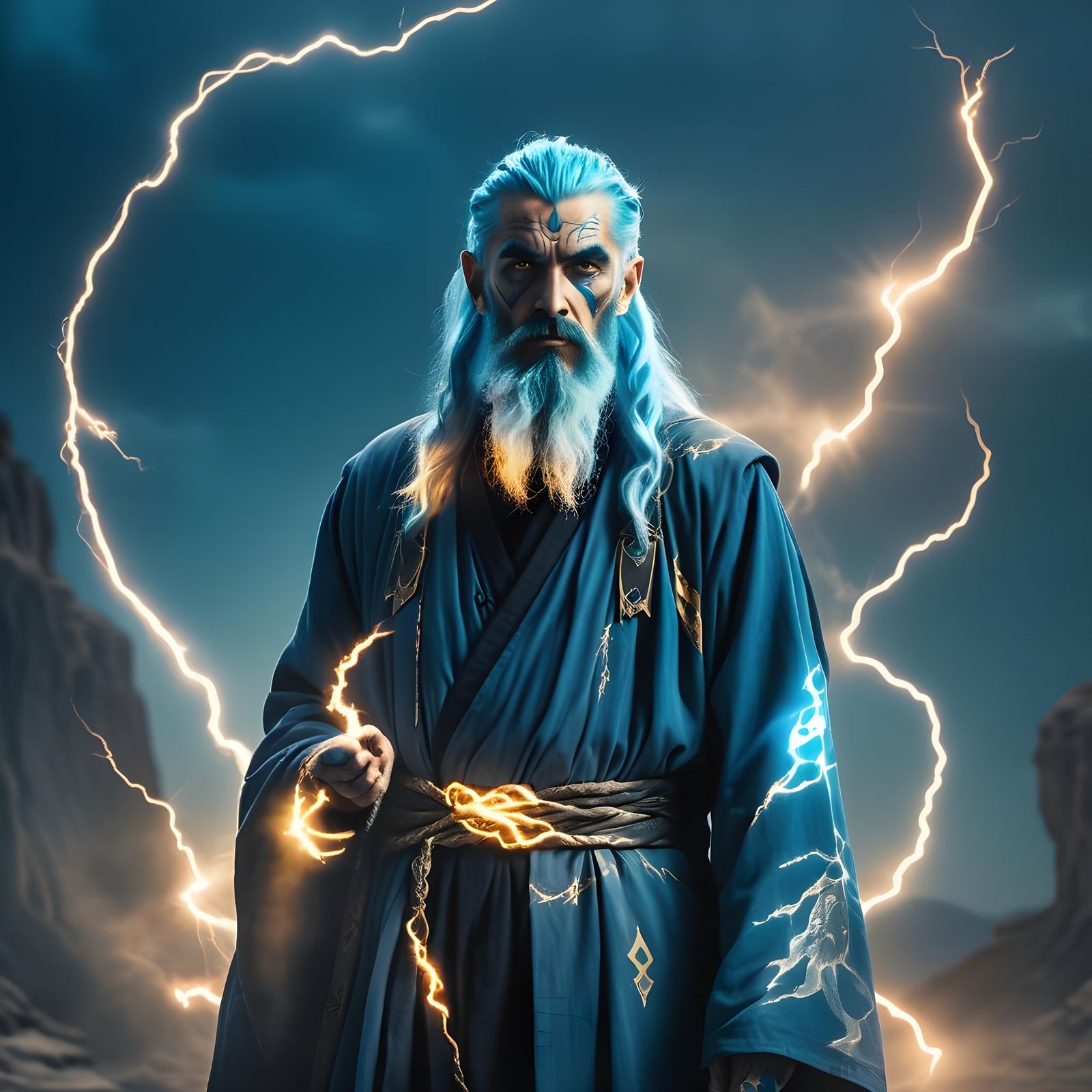 Enigmatic Magus with Iridescent Aura