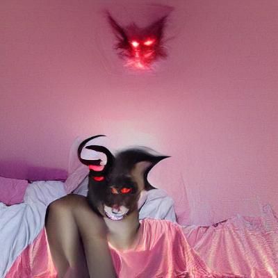 Surreal Demon Portrait with Dark Fantasy Imagery