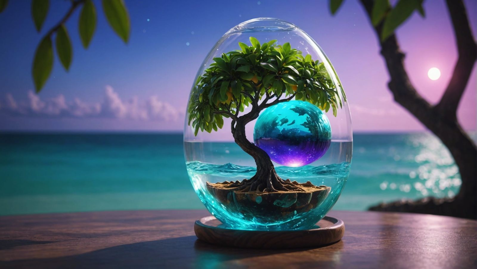 Fantasy World Unveiled Inside an Enchanted Glass Mango