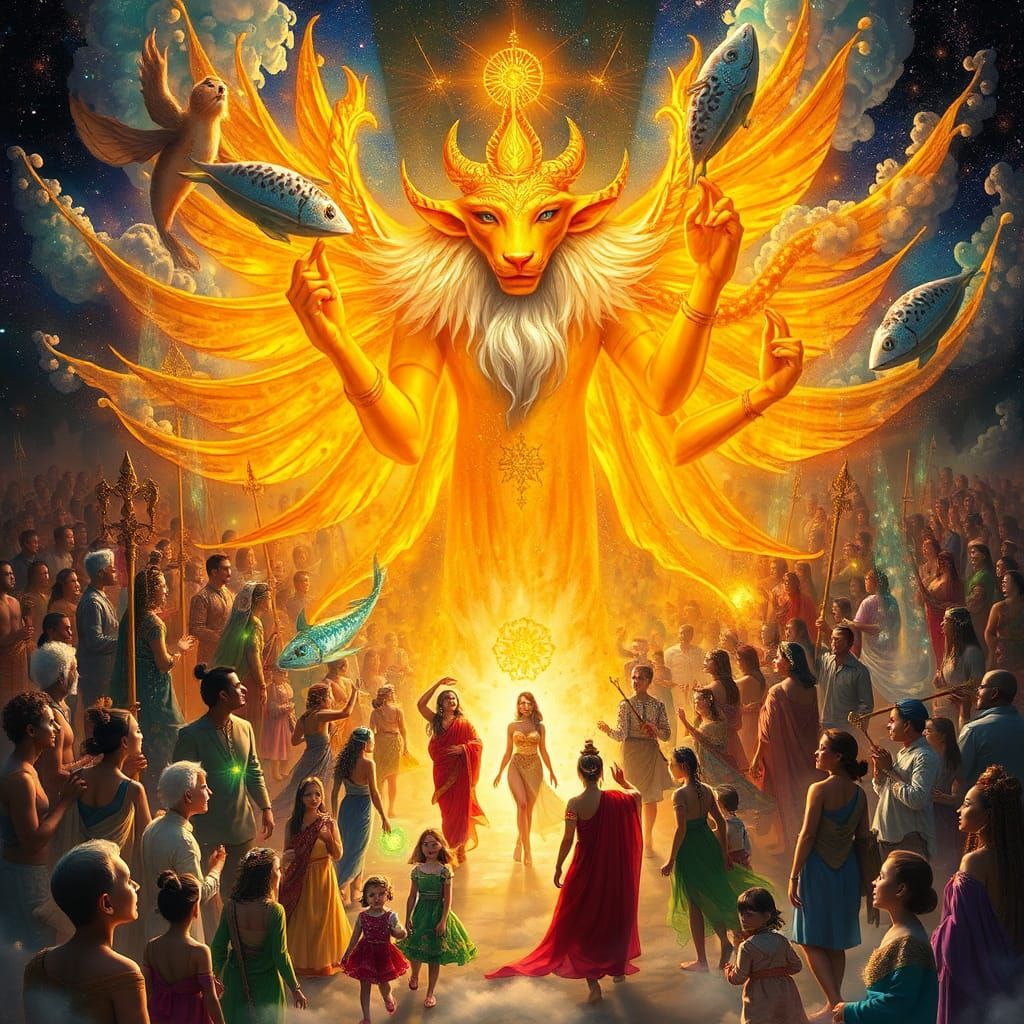 Celestial Gathering in Vibrant Multicultural Splendor