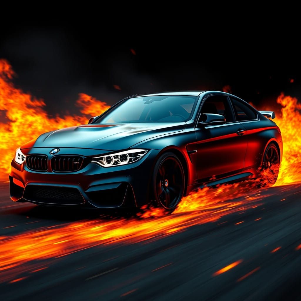 BMW M3 Speeds Through a Blazing Inferno
