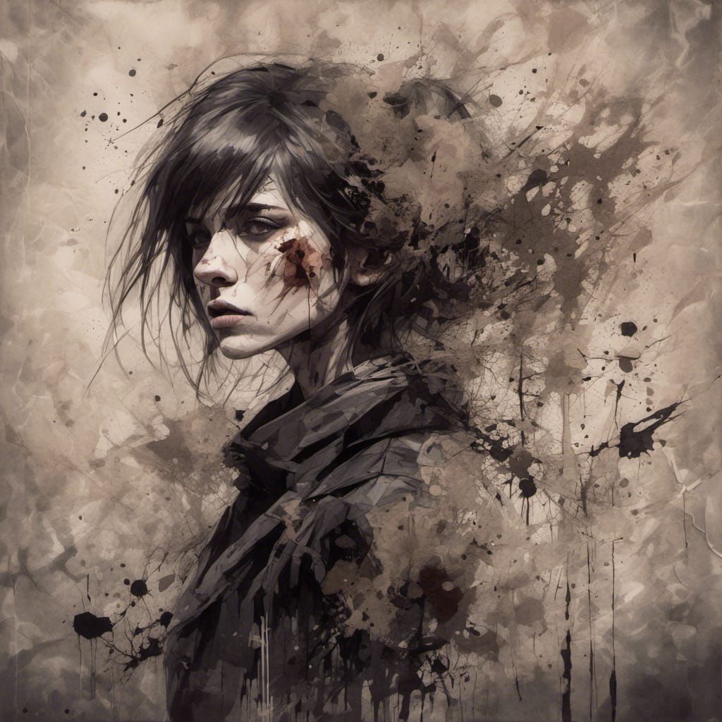 Dark and Moody Portrait of a Young Girl in Black