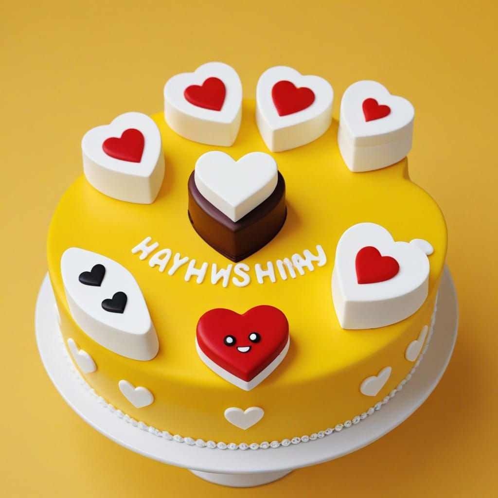 Sweet Heart Cake Pictogram in Pastel Colors