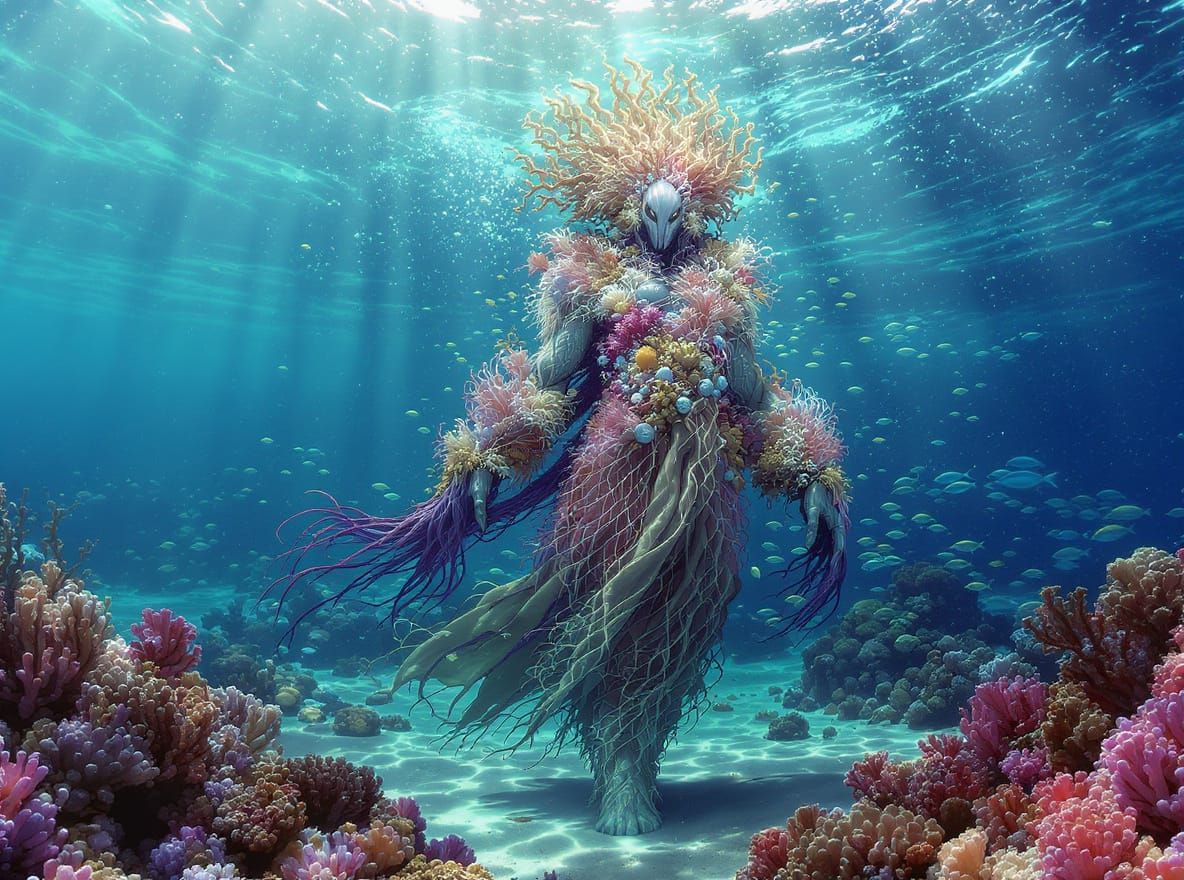 Coral Reef Humanoid with Anemone Robes