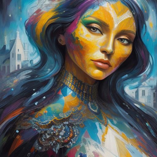 Gigantic Woman Emerges from Diamond Masterpiece