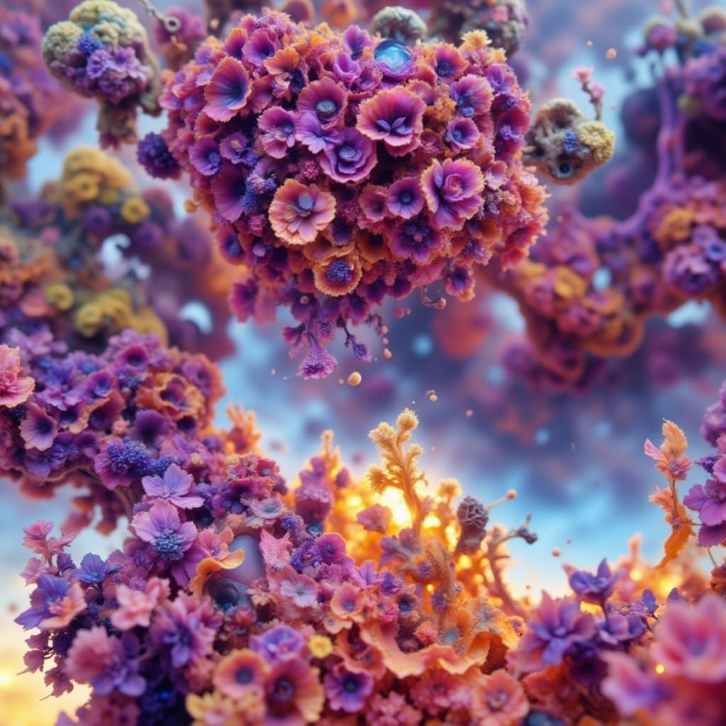 Hypermaximalist Portal to Alien Worlds in Cyberpunk Style