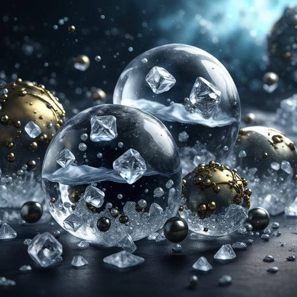 Ice balls black pearls pyrite dotted diamonds freezing ice c...