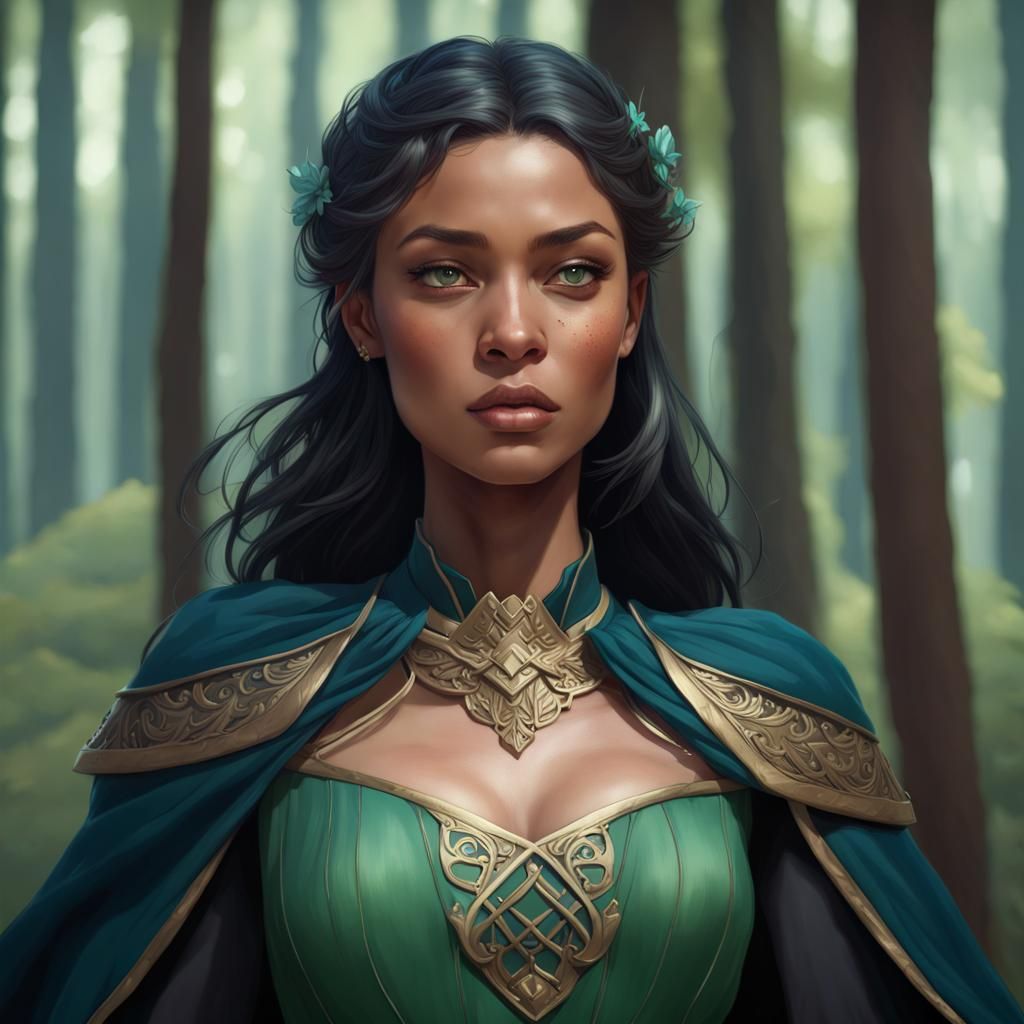 Surreal Elven Maiden Portrays Triadic Harmony