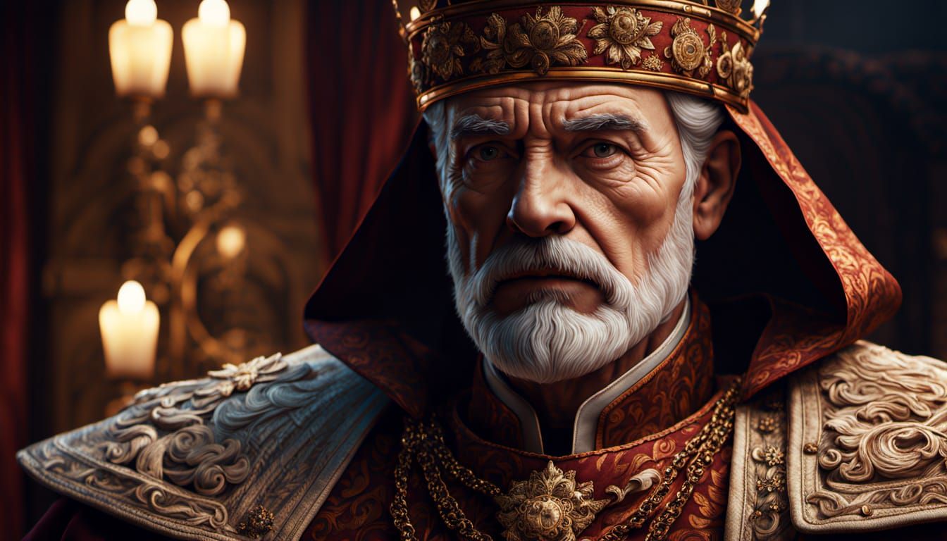 Glorious King Portrait in Hyper-Realistic Digital Art