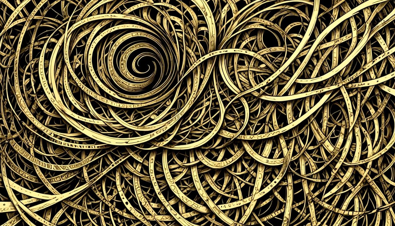 Intricate Ink Drawing of Detailed Scribbles