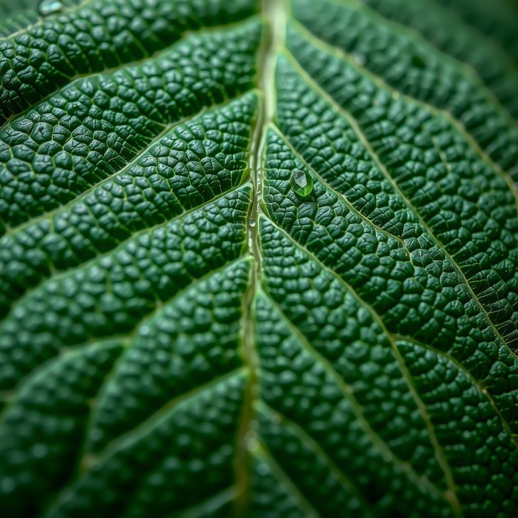 Detailed Macro Photograph of a Leaf