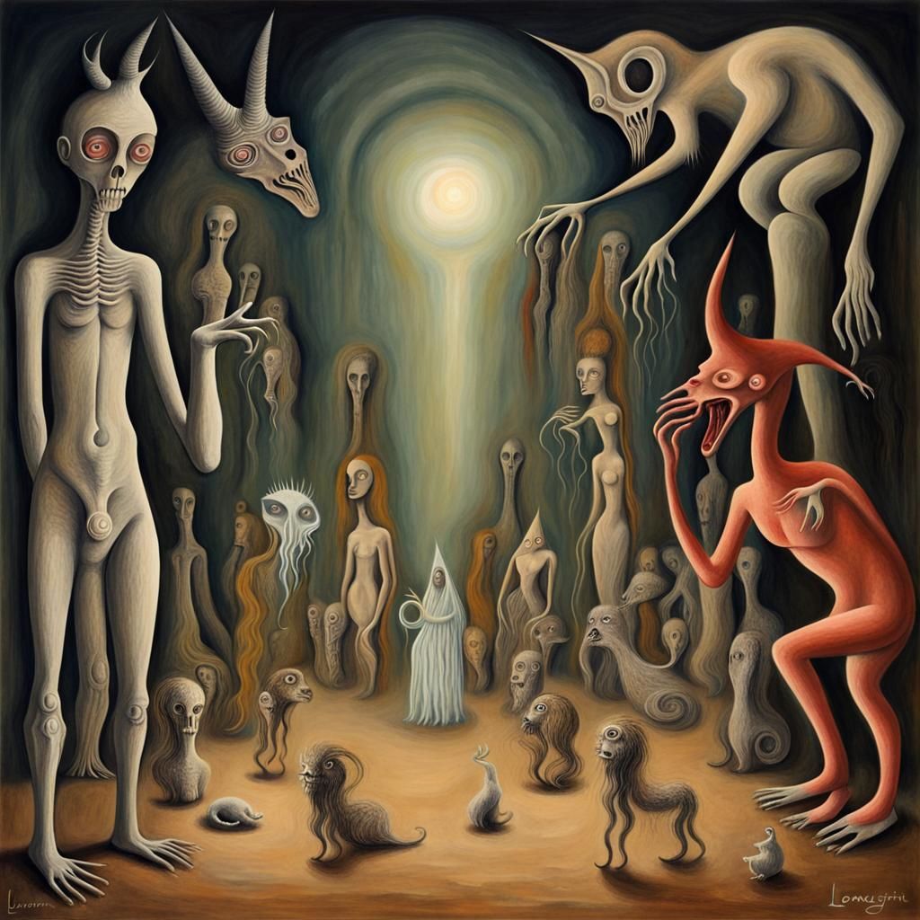Surrealist Hellscapes with Whimsical Creatures