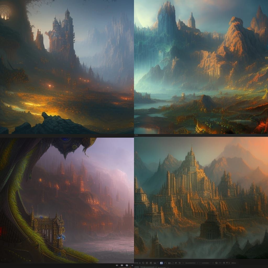 Surreal Fantasy World in Vibrant Colors