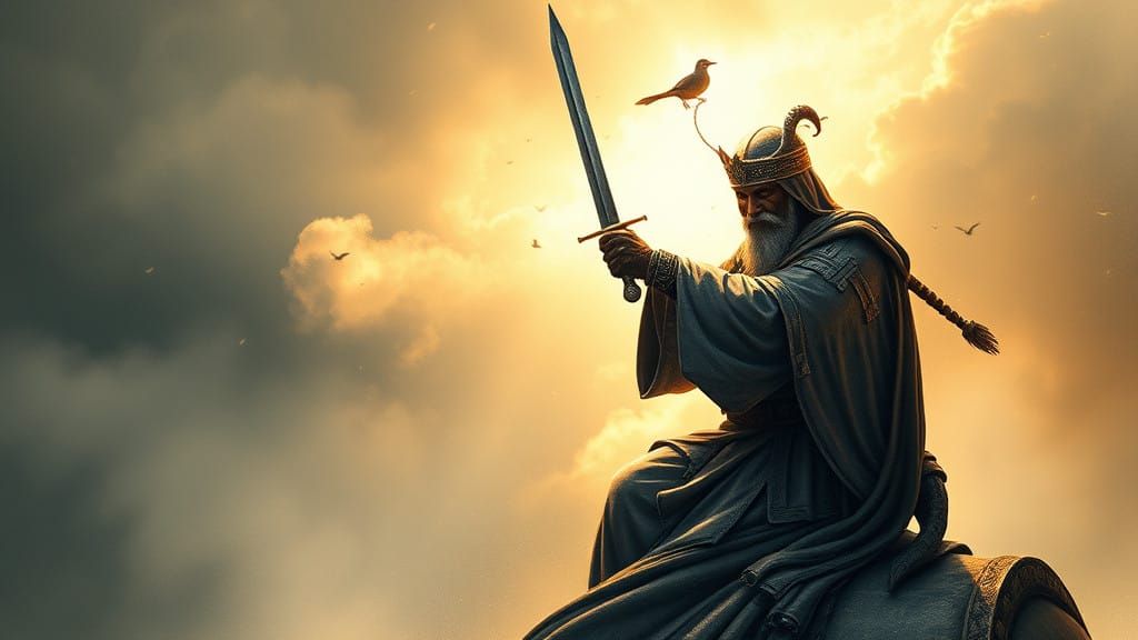 Reflective Samurai Embracing Inner Peace