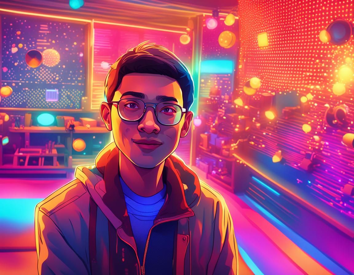 Charismatic Influencer Creates Tik Tok Video in a Vibrant St...