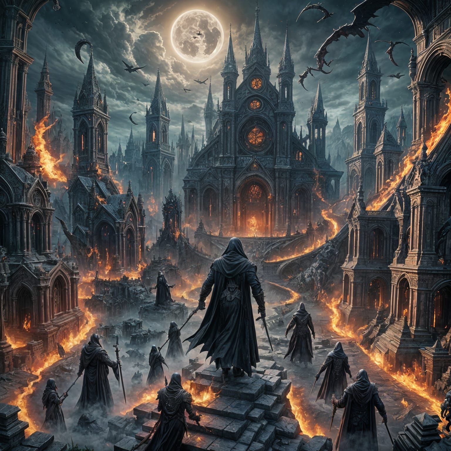 Reaper Guiding Souls: Detailed Matte Painting