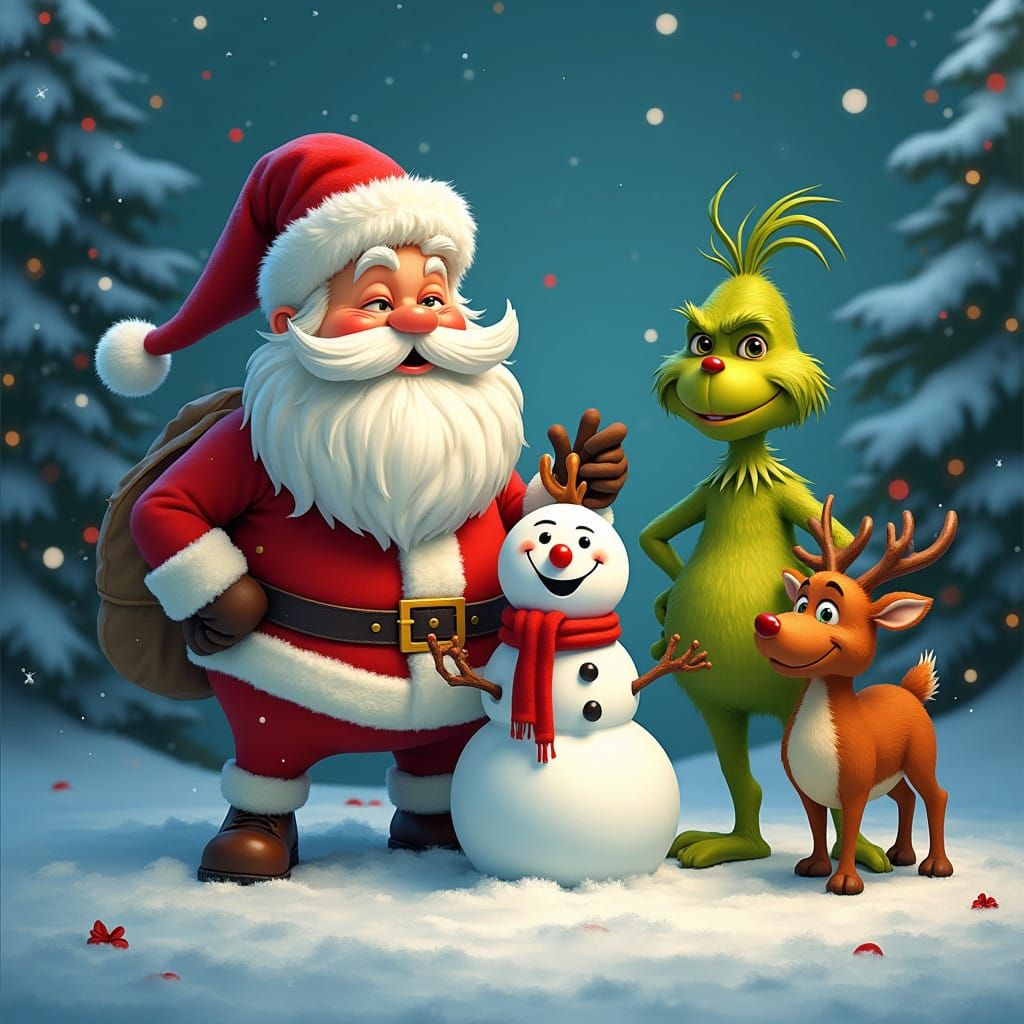 Christmas Characters Unite in Winter Wonderland