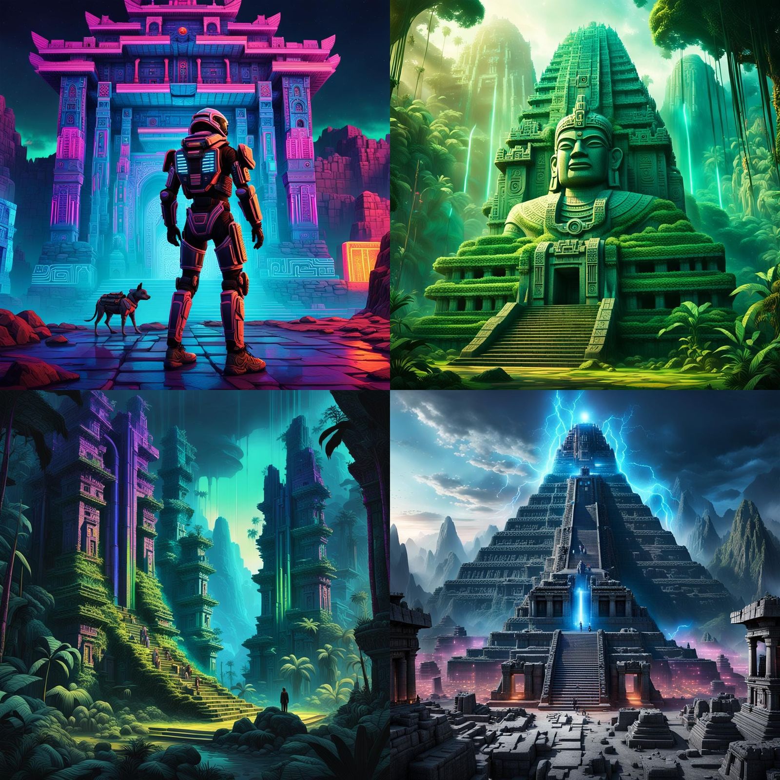 Surreal Futuristic Peru in Vibrant Sci-Fi Colors