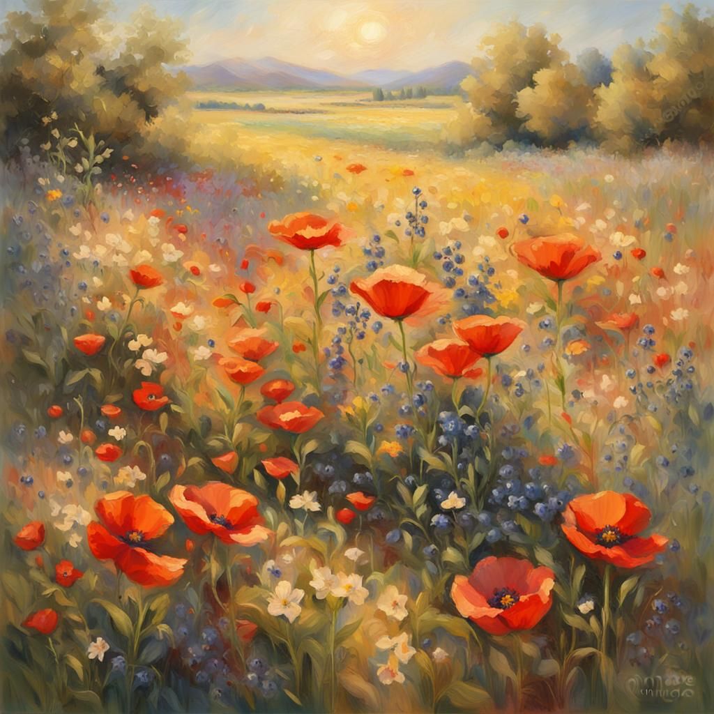 Floral Impressionism in Summer's Warm Light