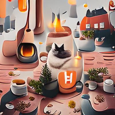 Cozy Cat in Warm Winter Wonderland