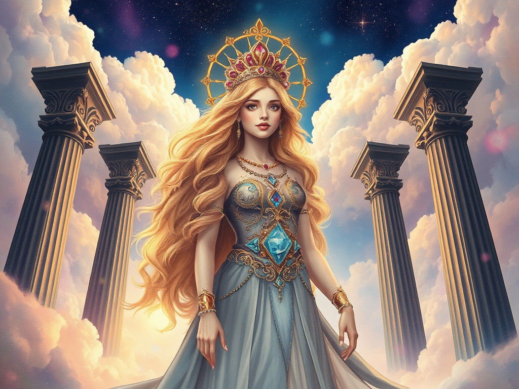 Goddess of Beauty in Whimsical Watercolor