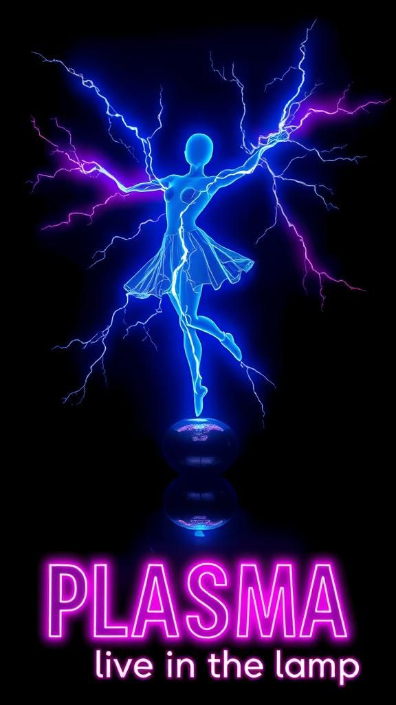 Ethereal Electric Ballerina Sings in the Plasma Lamp